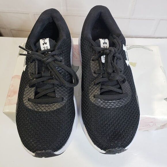 Under Armour Charged Pursuit Black Canvas Sneakers womens 7.5 Athletic Shoes - Picture 6 of 8